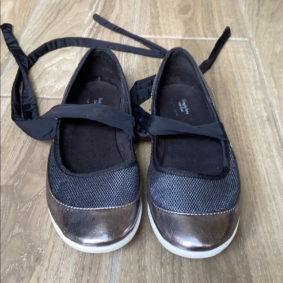 Simply Vera Silver Ankle Wrap Ballerina Fl… - Picture 4 of 6